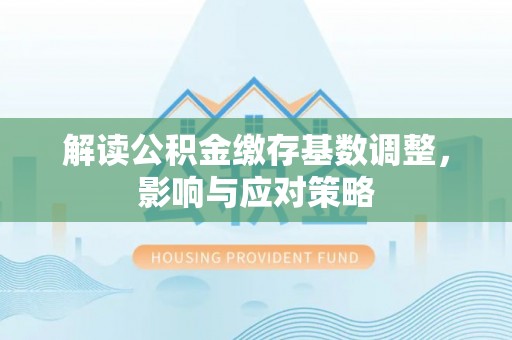 炉霍解读公积金缴存基数调整，影响与应对策略